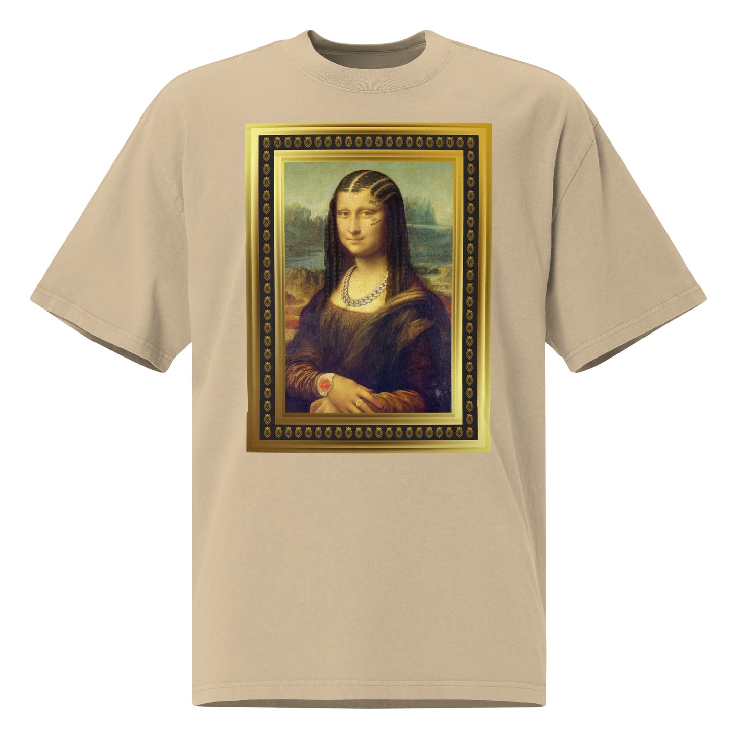 "Mona Hu$$le" Oversized Faded Tee